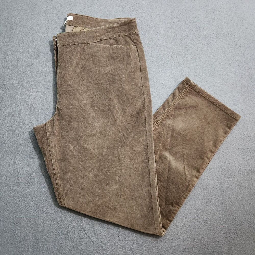 J. Jill Pants Women 12P Brown Micro Corduroy Mid Rise Straight Leg